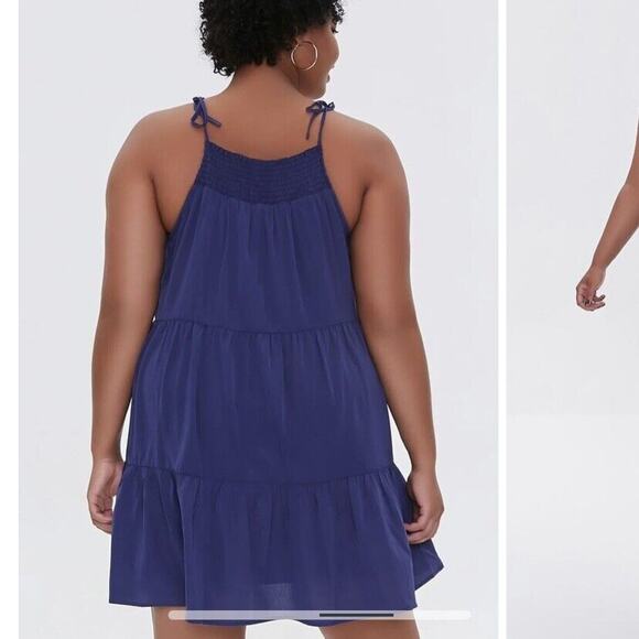 NWT Forever 21 Navy Blue Trapeze Mini Dress - Picture 4 of 12